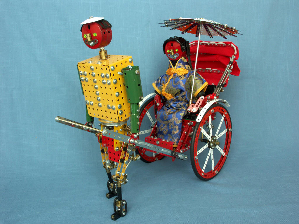 Rickshaw Man – Conceived with a Computer CAD Program and built in Meccano/Exacto